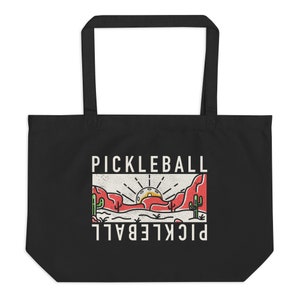 Distressed Pickleball Sunset Tote, Pickleball Bag, Printed Tote