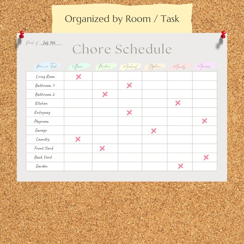Family Chore Chart Printable PDF, ADHD Chore Chart, Adult Chore Chart ...