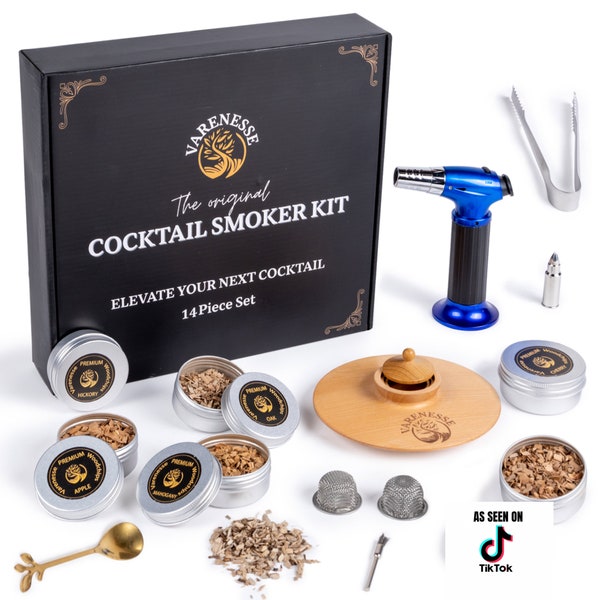 The Original Cocktail Smoker kit, Whiskey Lovers, Old Fashioned Smoker for Dads- Anniversary, Wedding, Holiday, Birthdays, Bourbon Gift Set!