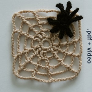 Crochet Pattern - Spider Web Granny Square - Halloween - Lace Granny Square - PDF Pattern - Video Tutorial - English Only - Easy Crochet