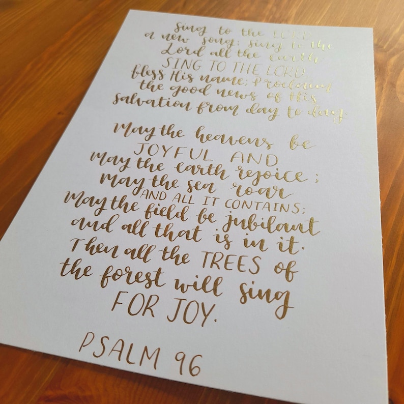 Custom Calligraphy Bible Verse Print (A4, A5 or A6 Size): Personalised ...