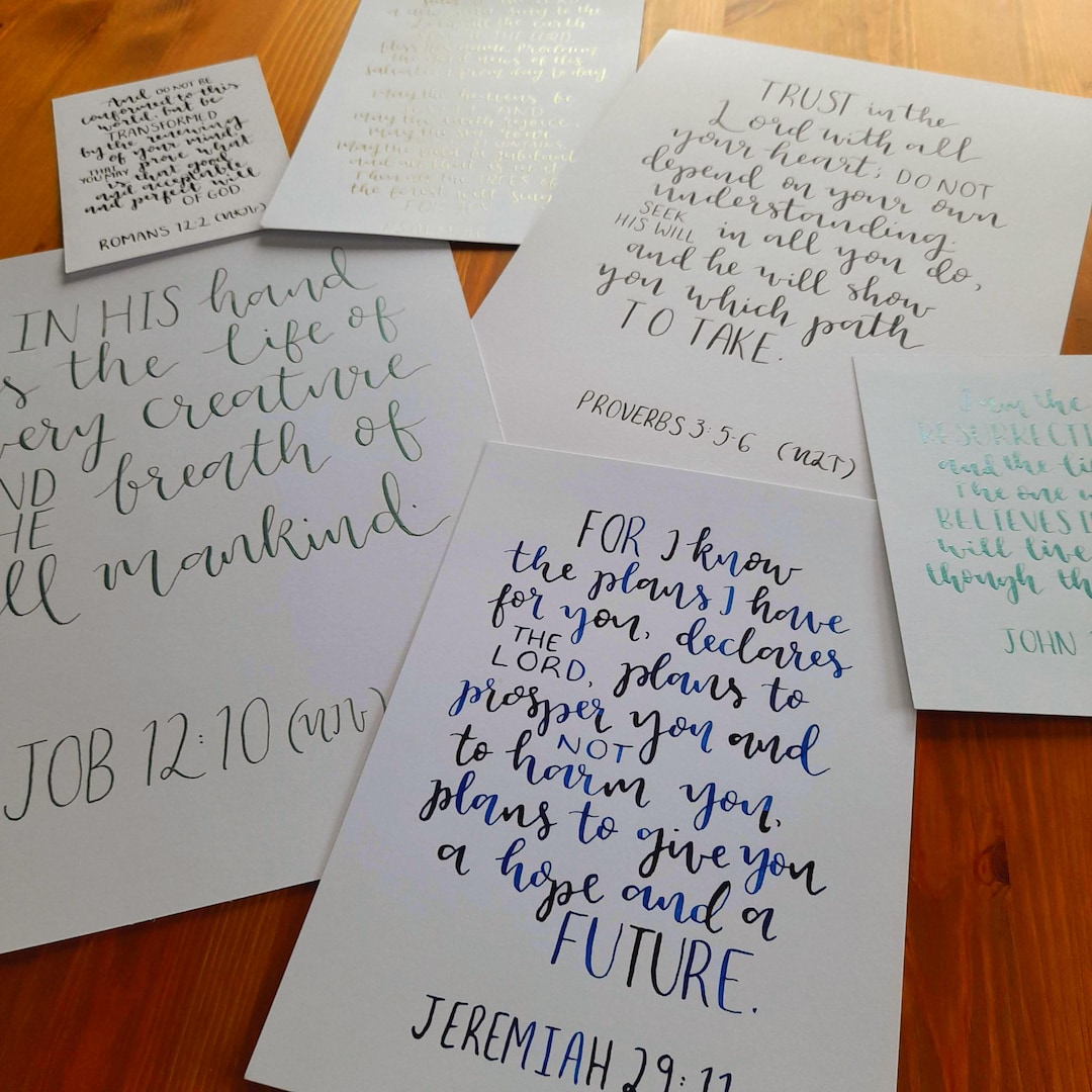 Custom Made Handwritten Calligraphy Bible Verse ~ A4, A5 or A6 Size ...