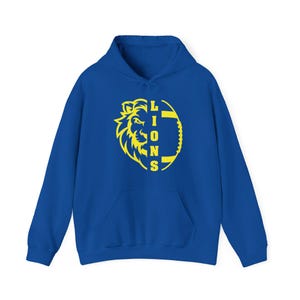 Lions Football Hoodie, various colors, Unisex Heavy Blend™ Hooded Sweatshirt