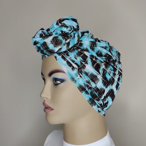 Leopar Design  Turban Pretied Turban Headwrap,Stretch Spandex Turban,Chiffon Turban,Jersey Knit Turban