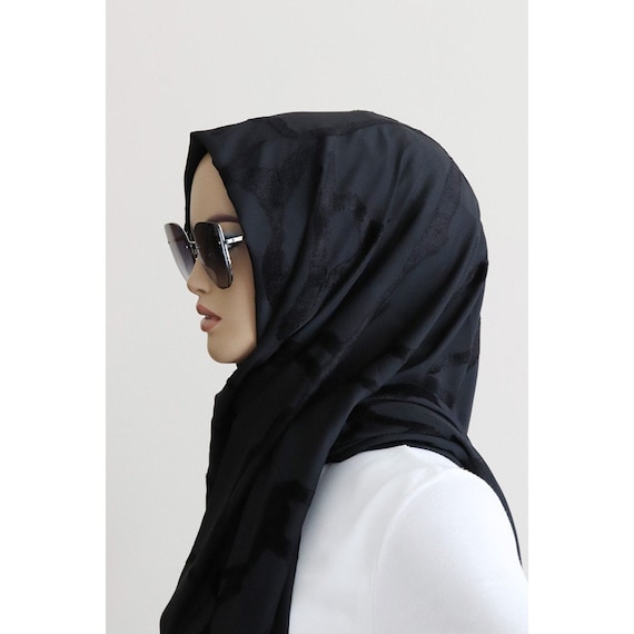 Cotton Scarf Black Scarf For Head Al Hobish Men's Arab Shemagh