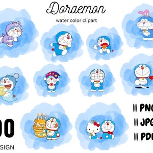 Doraemon water color clipart cut file Cricut, Cutting File, Instant Download Cricut Cutting File, Cartoon Digital Doraemon