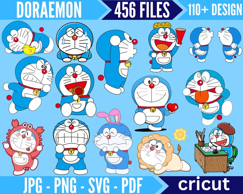 Doraemon File Vector Buy Doraemon SVG Bundle, Layered Cartoon Cut Files (digital Download ...