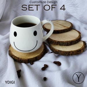 Wood coasters Set of 4, custom Wood coasters Set of 4 coasters wood coaster Set for drinks natural wood coaster