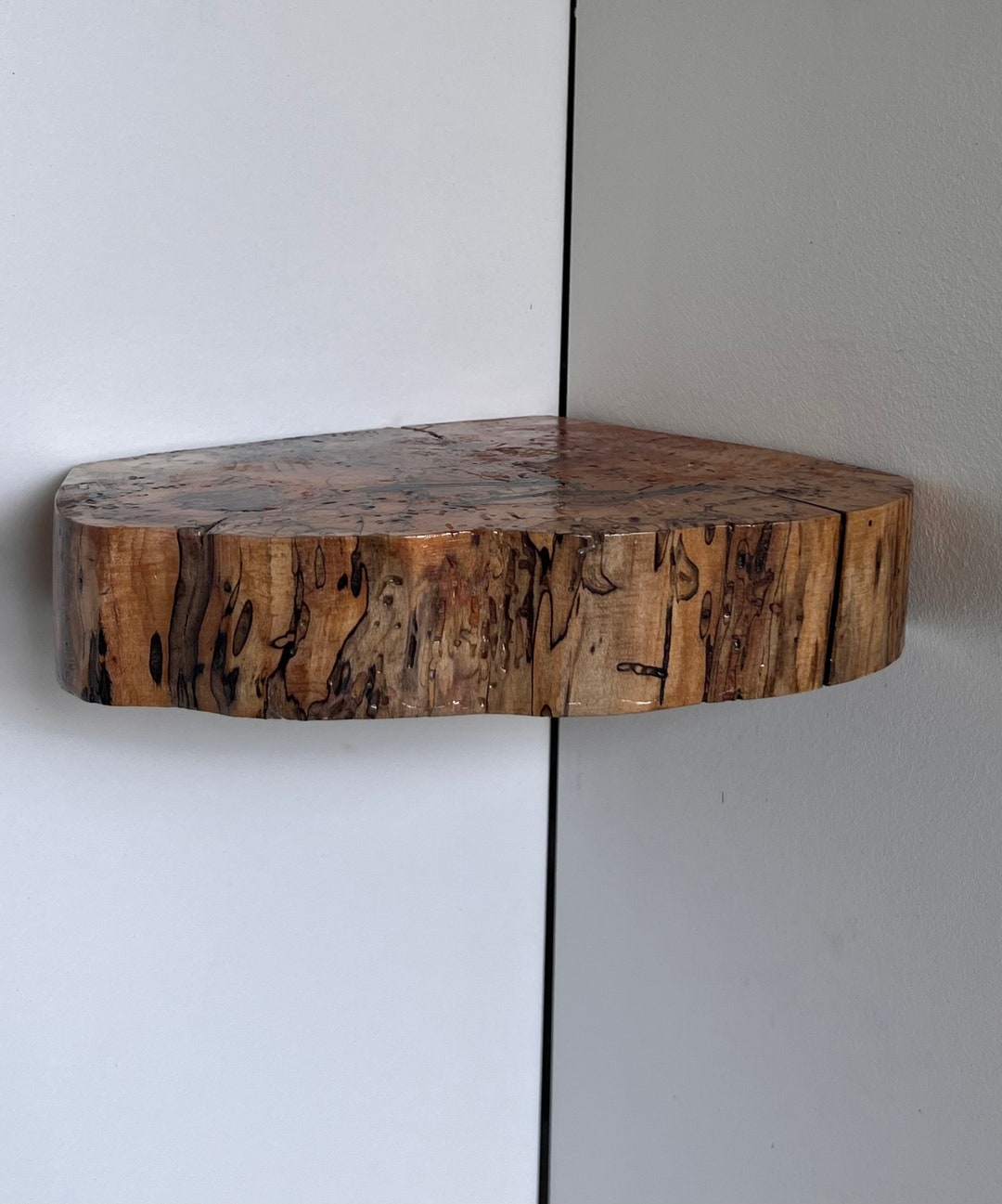 Live Edge Corner Floating Shelf Etsy
