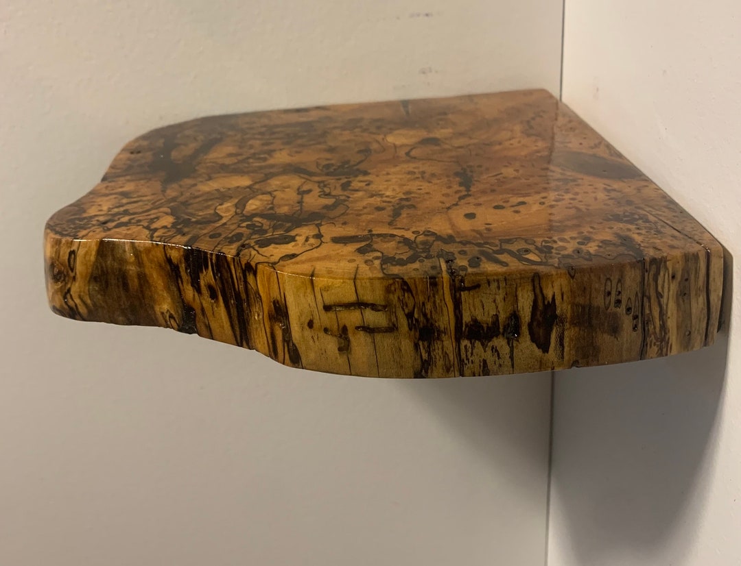 Live Edge Corner Floating Shelf Etsy