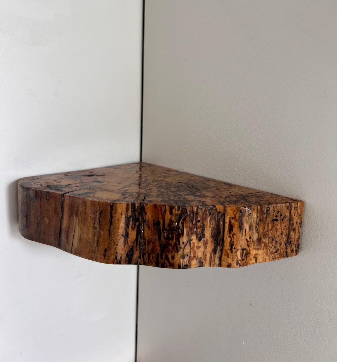 Live Edge Corner Floating Shelf Etsy
