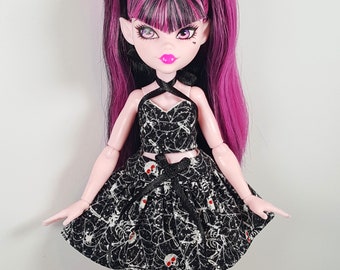 Haut et jupe en toile scintillante (haut et jupe uniquement) pour Draculaura Monster high