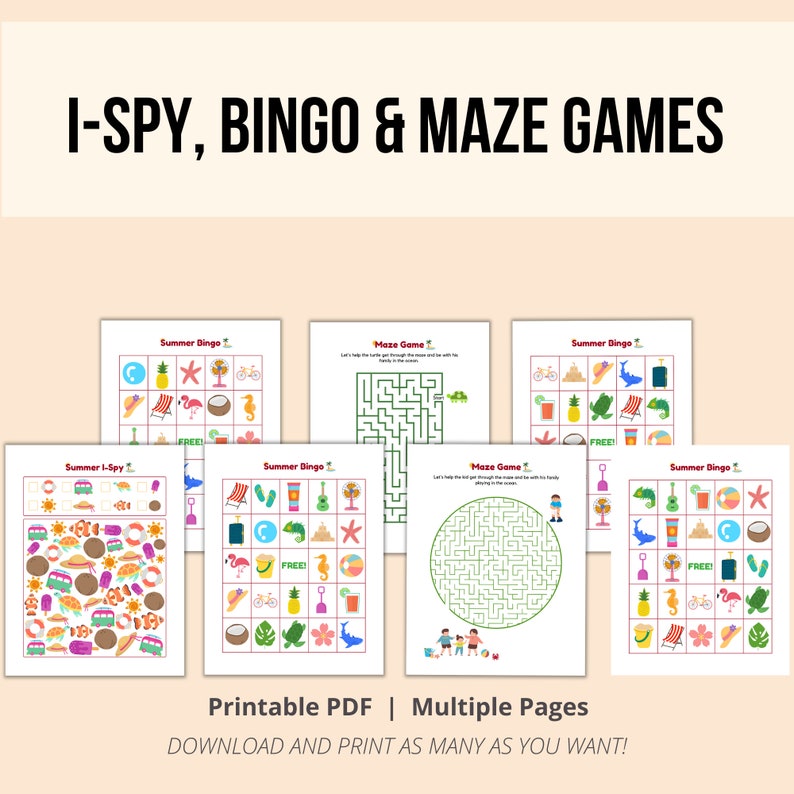 Summer Fun Activities for Kids, Summer Activity Printables, Kids ...