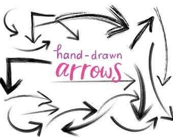Hand-drawn Arrows PNG Instant Download Doodle Elements