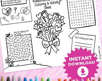 Coloriage et feuille d'activités pour la Saint-Valentin