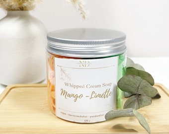 Dusch- und Badebutter, Schlagseife, Whipped Soap, Mango-Limette, vegan