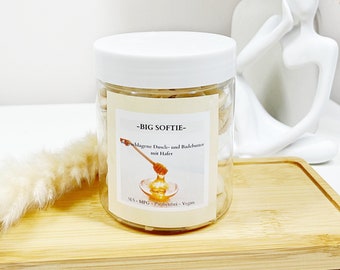 Dusch- und Badebutter, Schlagseife, Whipped Soap, 120g, mit Kakaobutter, Hafer-Honig, vegan