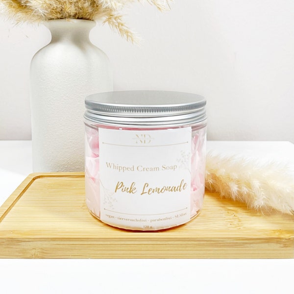 Dusch- und Badebutter, Schlagseife, Whipped Soap, Pink Lemonade, vegan