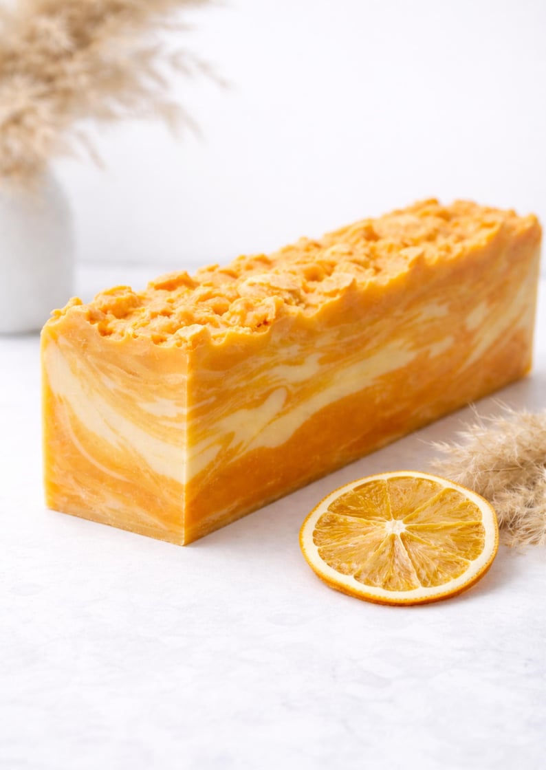 Olive oil soap orange, luxurious handmade natural soap with a fresh orange scent image 1