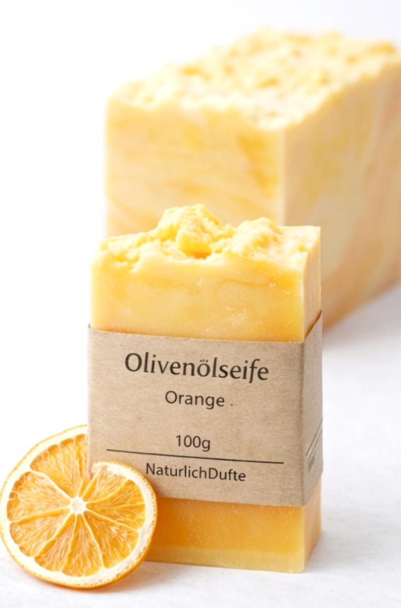 Olive oil soap orange, luxurious handmade natural soap with a fresh orange scent image 4