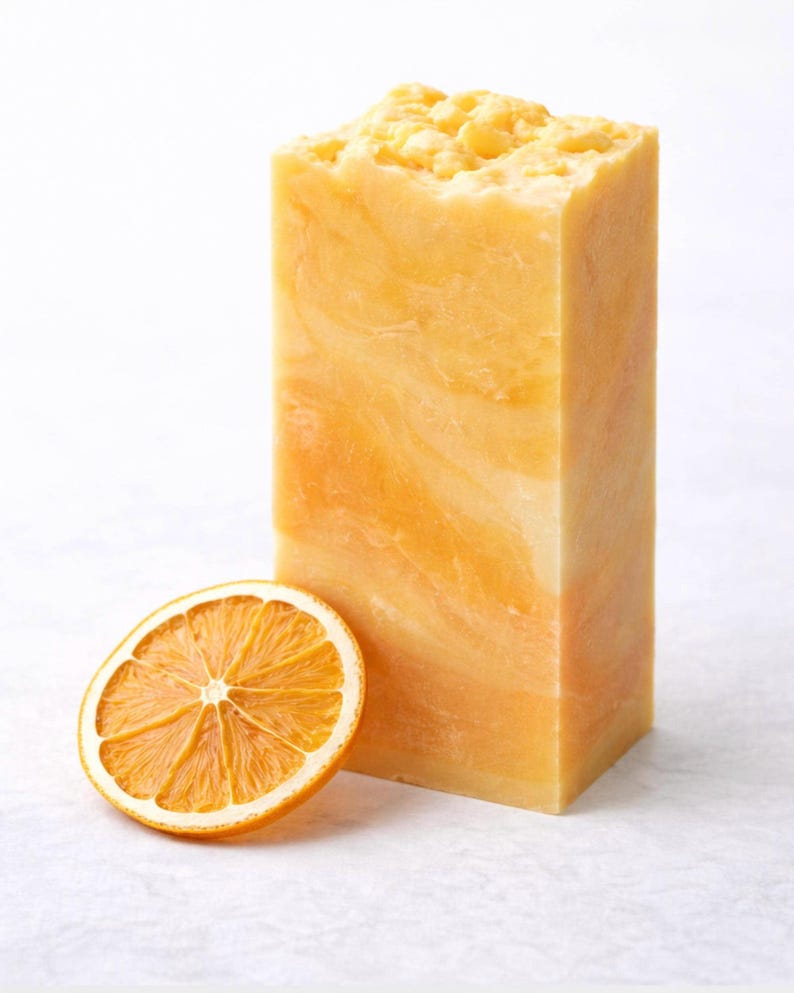 Olive oil soap orange, luxurious handmade natural soap with a fresh orange scent image 2