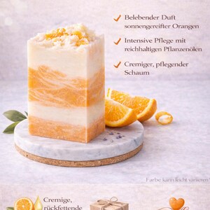 Olive oil soap orange, luxurious handmade natural soap with a fresh orange scent image 3