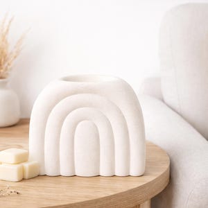 Moderne Duftlampe für gemütliche Abende, Keramik, Regenbogen, Wax Melt Burner, Aromalampe,  optional als Duftwachs-Bundle