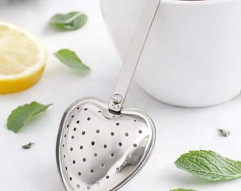 Herz Teesieb aus Edelstahl, Tee-Ei für losen Tee, Herzförmiger Teefilter Löffel – Geschenk für Teeliebhaber
