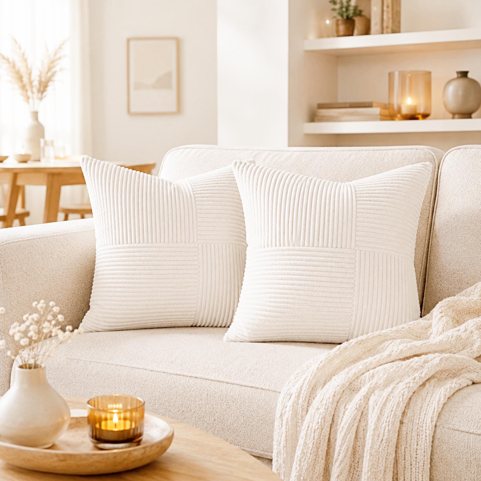 Dekokissen beige cord