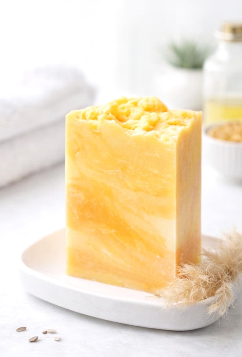 Olive oil soap orange, luxurious handmade natural soap with a fresh orange scent image 5
