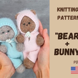 Modèle de tricot ours et lapin en tricot (PDF)