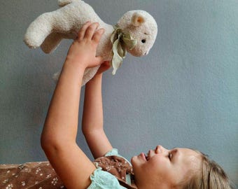 Cordero de peluche suave, juguete de granja para bebés
