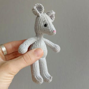 Knitted Mouse Toy: Cotton Stuffed Animal for Dollhouse