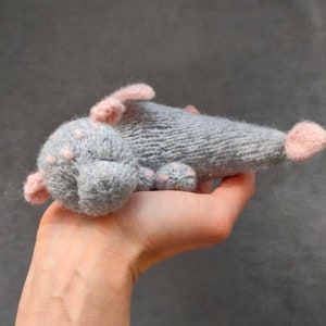 Stuffed knitted dragon toy, Little sleeping dragon handmade, Finished pocket toy, Toy props for newborn photo