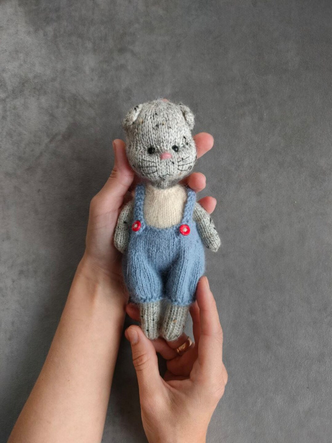 Handmade Knitted Kitten Toy: Tweed Cat Stuffed Animal - Etsy