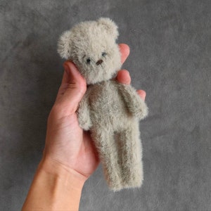 Gestricktes Teddybär Spielzeug, Kleine Teddybär Spielzeug handgemacht, Fertige Tasche Spielzeug, Spielzeug Requisiten Neugeborenen Foto, Benutzerdefinierte weiche Tier Spielzeug Geschenk