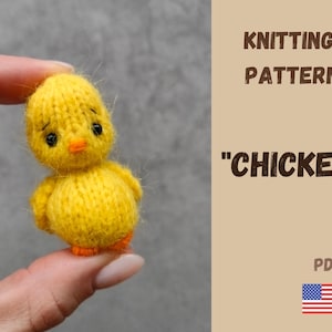 Mini Knit Chicken Pattern: Stuffed Bird Toy (English PDF)