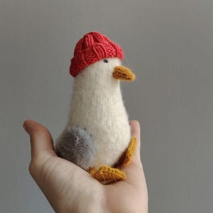Seagull, Stuffed knitted seagull, Sea bird, Seagull Toy, Nautical decor, Handmade toy, Finished seagull toy