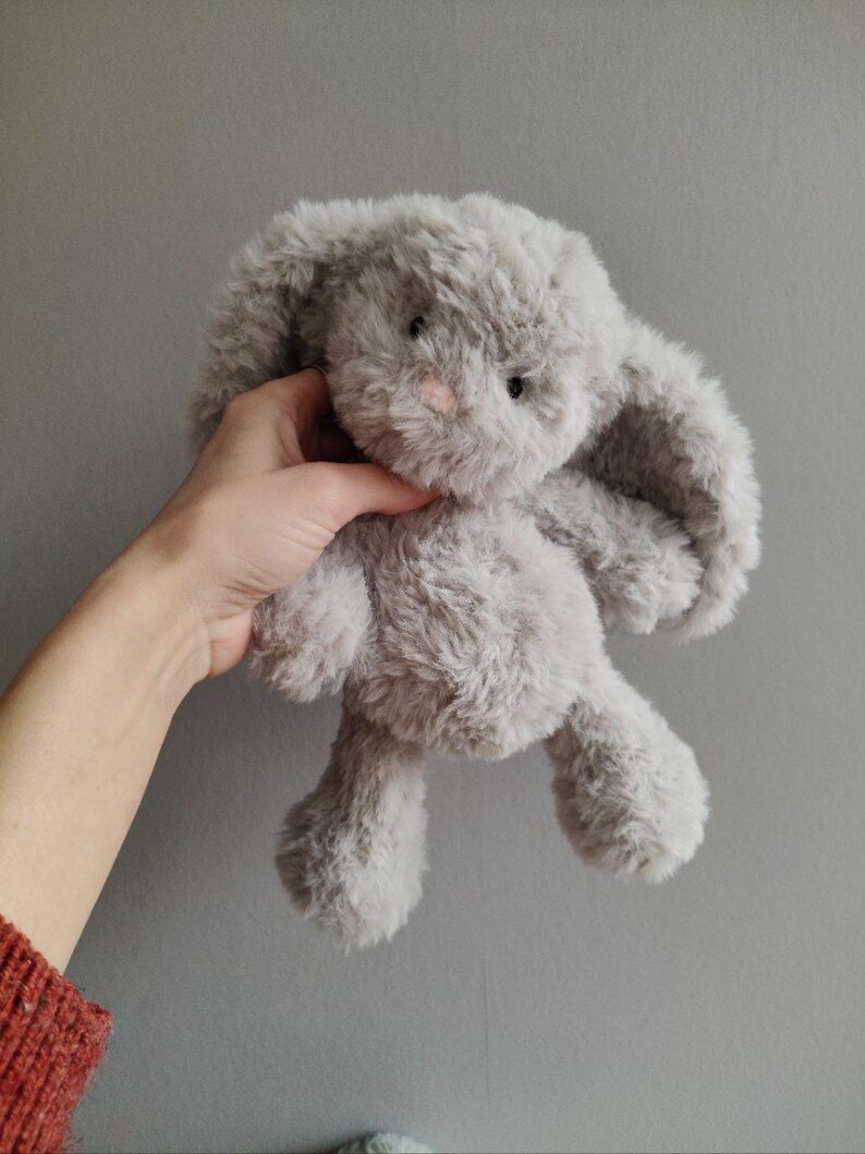 Faux Fur Knitted Bunny Stuffed Animal Toy, Baby Gift - Etsy