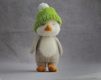 Soft stuffed toy penguin with hat, Plush toy with clothes, Christmas Gift, Custom stuffed Animal Toys