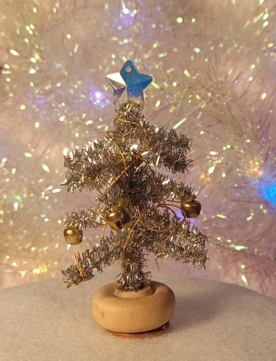 Silver and Gold Miniature Christmas Tree With Topper Etsy