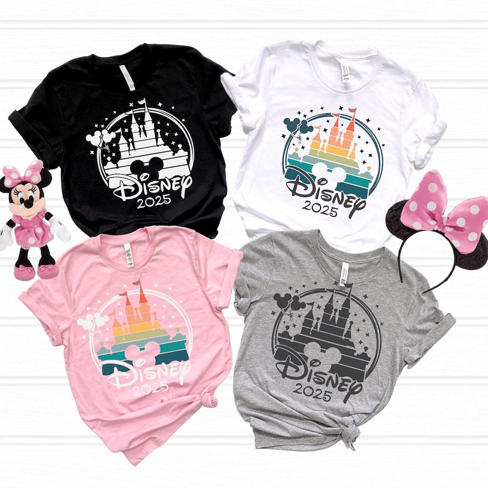 Magic Family Shirt Disney Castle 2024 2025 Family Trip Matching Shirt, Sweatshirt - Choose From 4 Colorful Designs & Shirt Colors! Disneyworld Family