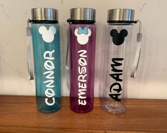 CLOSE OUT SALE!!! Personalized Mickey & Minnie Mouse Ears Disney Tumbler / Water Bottle 18 oz