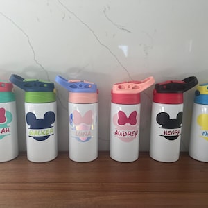 CLOSE OUT SALE!!! Personalized Disney Mickey & Minnie Kids Stainless Steel Tumbler, Water Bottle - 12 oz