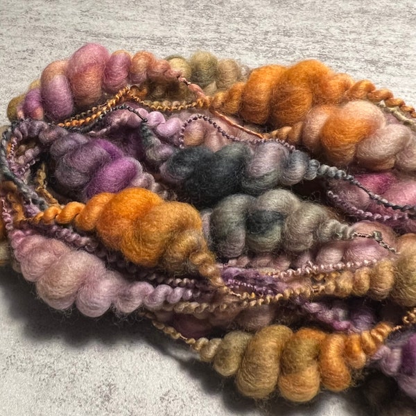 Tuscany Beehive Art Yarn – Handspun Thick and Thin Wool for Statement Weaving and Textured Fiber Art