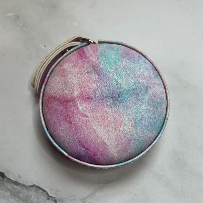 Luxus Maßband | Einfach einziehbare Zuglasche | Marmor Print Design Pink/Blue 2