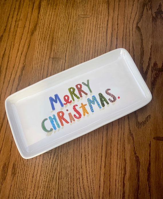 Rae Dunn Merry Christmas Serving Plate Etsy