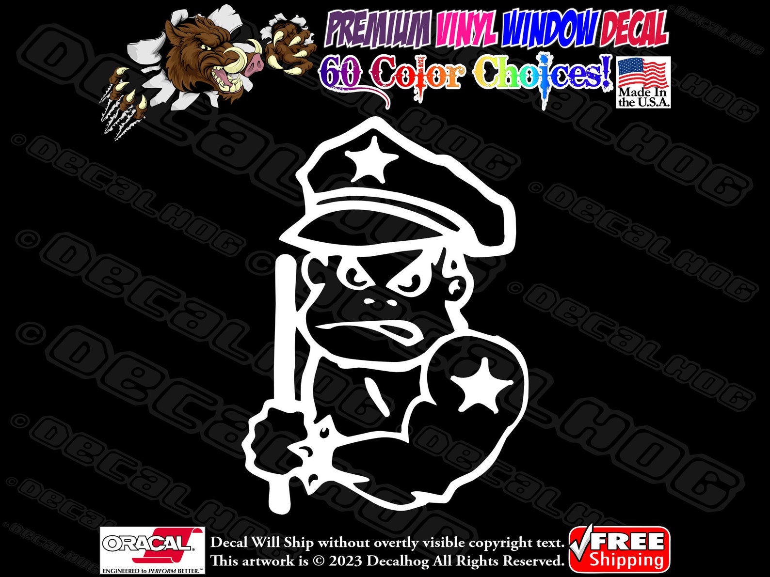 Bad Boy Cop Police Officer Vinyl Decal Car Truck Laptop Wall Window ...