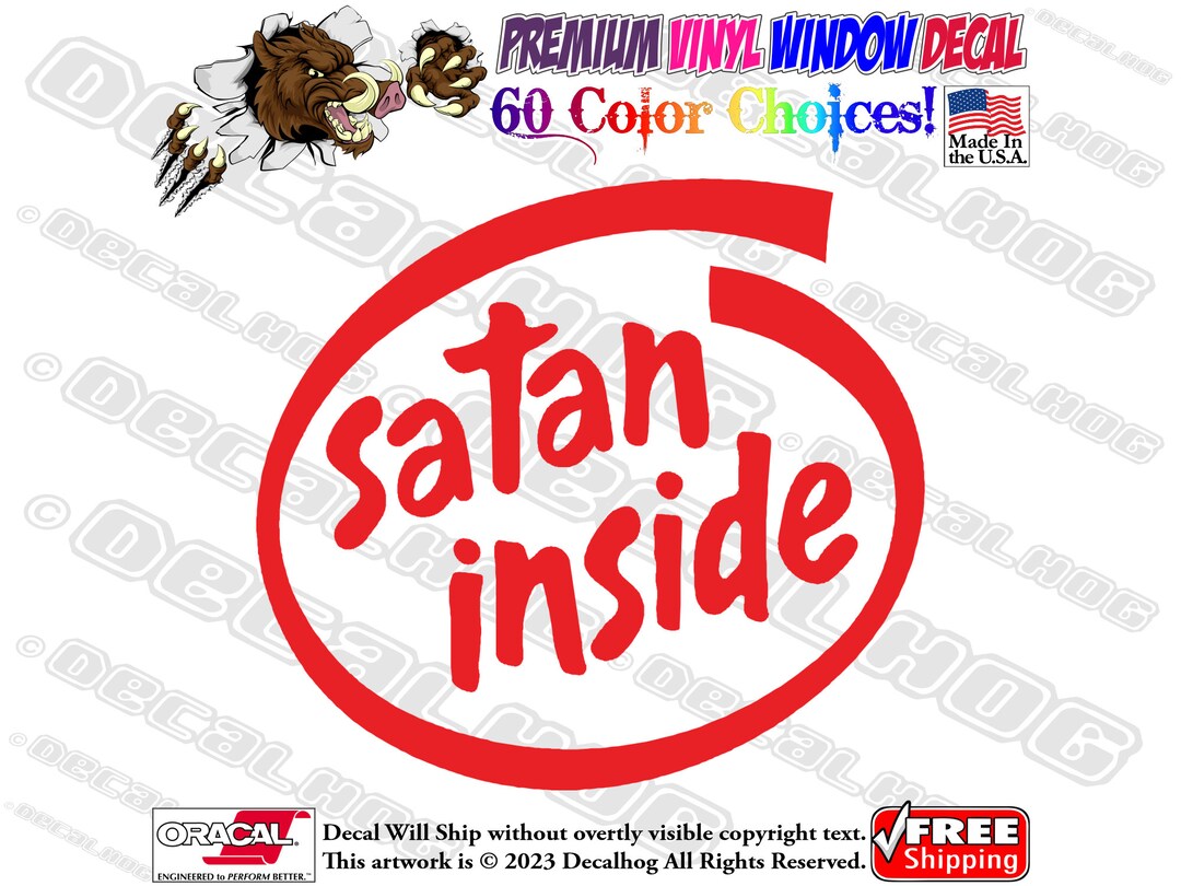 Satan Inside Evil Vinyl Decal Car Truck Laptop Wall Window Graphics ...