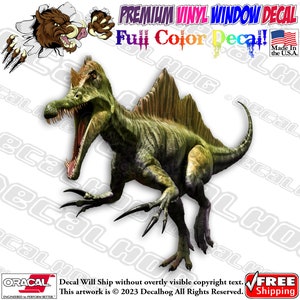 Spinosaurus Dinosaur Dino Cool Full Color Car Truck Laptop Wall Window Graphics Vinyl Decal Bumper Sticker.